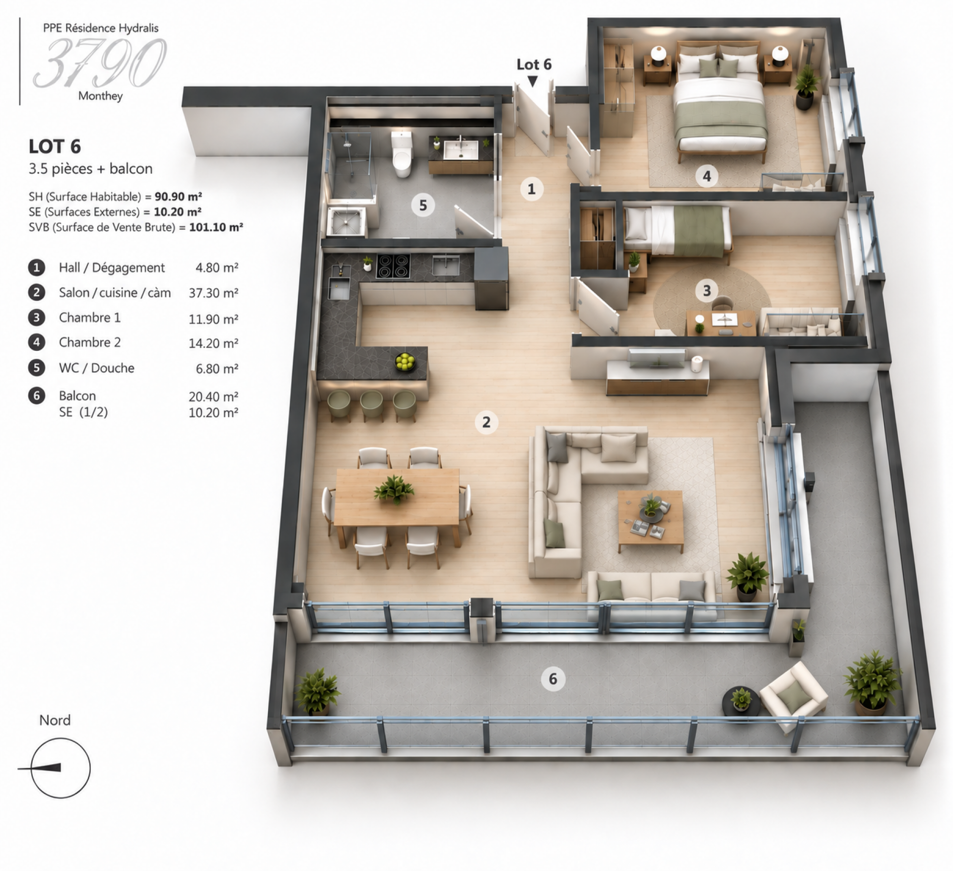 89d431dd1af930e2d1cc052aa6ca5faa PPE Hydralis lot 4 appartement 3,5 pièces au 1er étage